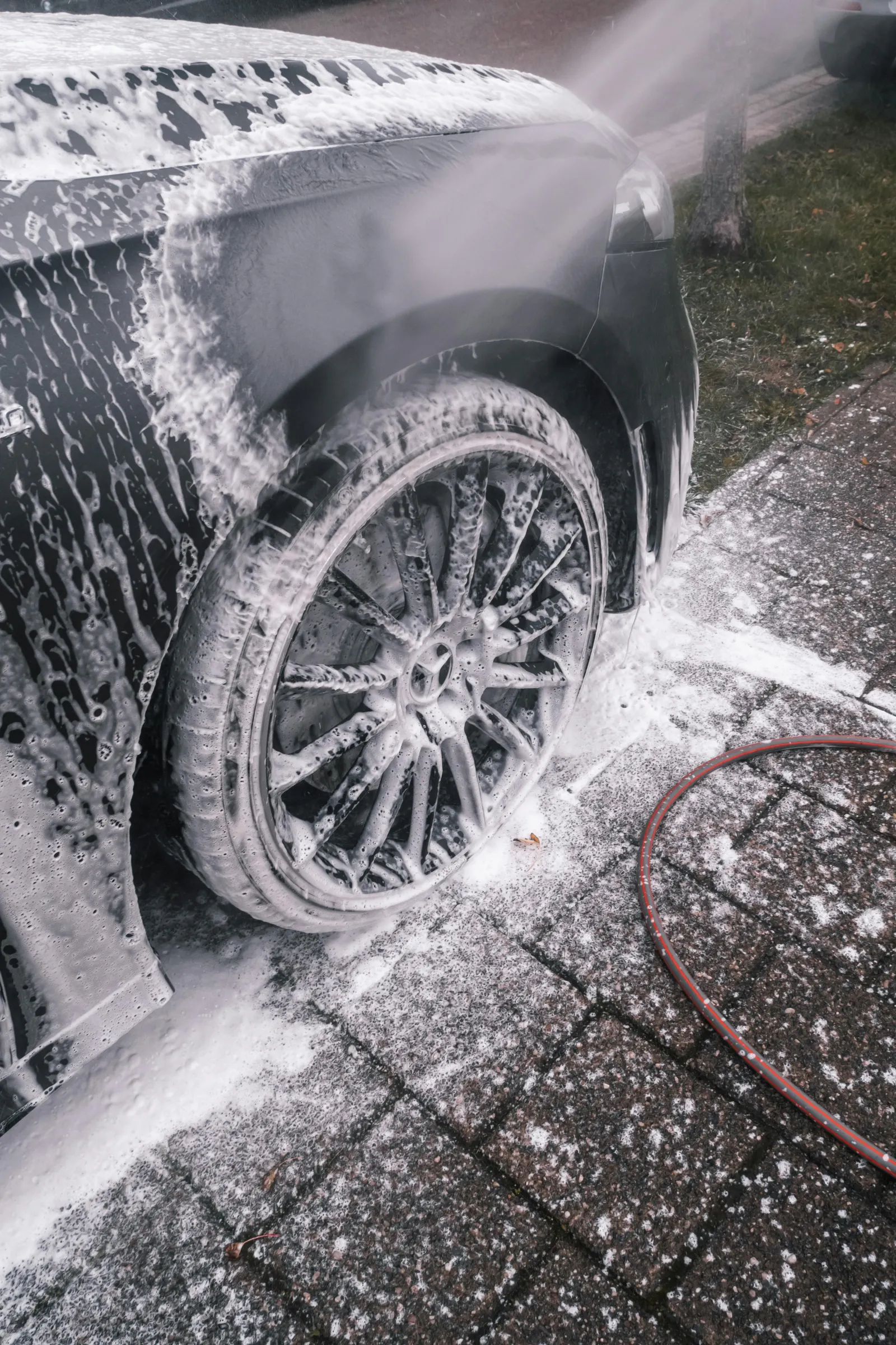 Mercedes foam pre-wash — mobile detailing Bryanston Johannesburg